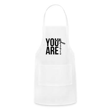 You Are Bold Line Art with Corkscrew Accent - Adjustable Apron - white - Front - Julia (174cm)