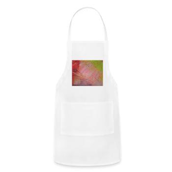 Neon Coral Sunrise Abstract Lines - Adjustable Apron - white - Front - Julia (174cm)