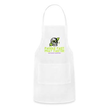 Skull Surf Neon: Paddle Fast Pray Faster - Adjustable Apron - white - Front - Julia (174cm)