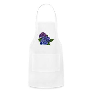 Hydrangea in Shades of Purple - Adjustable Apron - white - Front - Julia (174cm)