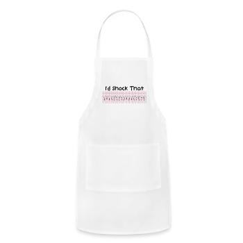 I'd Shock That Sticker - Adjustable Apron - white - Front - Julia (174cm)