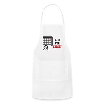 Aim for Christ Soccer - Adjustable Apron - white - Front - Julia (174cm)