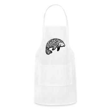Tribal Manatee - Adjustable Apron - white - Front - Julia (174cm)