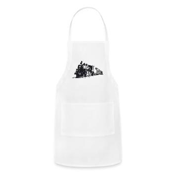 Vintage Train - Adjustable Apron - white - Front - Julia (174cm)