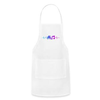 House Music Heartbeat Frequency Edm Dj Raver Tripp - Adjustable Apron - white - Front - Julia (174cm)