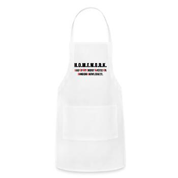 H.O.M.E.W.O.R.K. Half Of My Energy Wasted On - Adjustable Apron - white - Front - Julia (174cm)