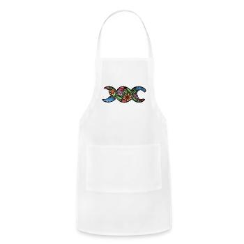 Triple Moon Symbol Bloom - Adjustable Apron - white - Front - Julia (174cm)