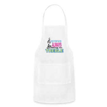 SOPRANOS (black clef) - Adjustable Apron - white - Front - Julia (174cm)