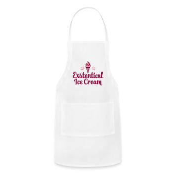 Existential ice cream Funny saying Ice cream cone - Adjustable Apron - white - Front - Julia (174cm)