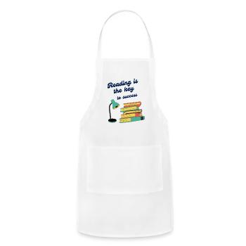 Reading is the kay to success - Adjustable Apron - white - Front - Julia (174cm)
