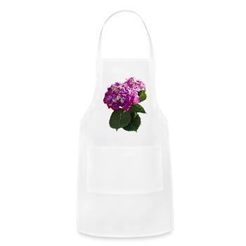 Two Pink Hydrangea - Adjustable Apron - white - Front - Julia (174cm)