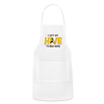 Left My Hive To Bee Here Beekeeping Honeybee Bees - Adjustable Apron - white - Front - Julia (174cm)