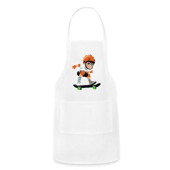 Bold Skate Kid Orange Helmet - Adjustable Apron - white - Front - Julia (174cm)