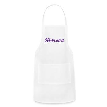 Motivated! Motivational Positive Affirmations - Adjustable Apron - white - Front - Julia (174cm)