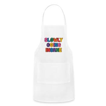 Slowly Going Insane Clowncore Aesthetic Kidcore - Adjustable Apron - white - Front - Julia (174cm)