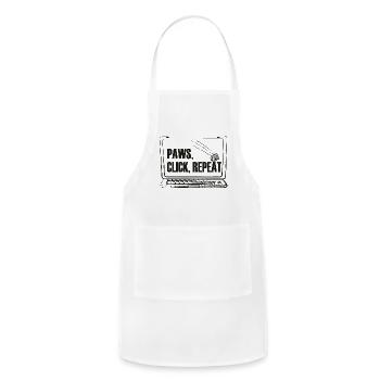 Paws Click Repeat Cat Lover Design - Adjustable Apron - white - Front - Julia (174cm)