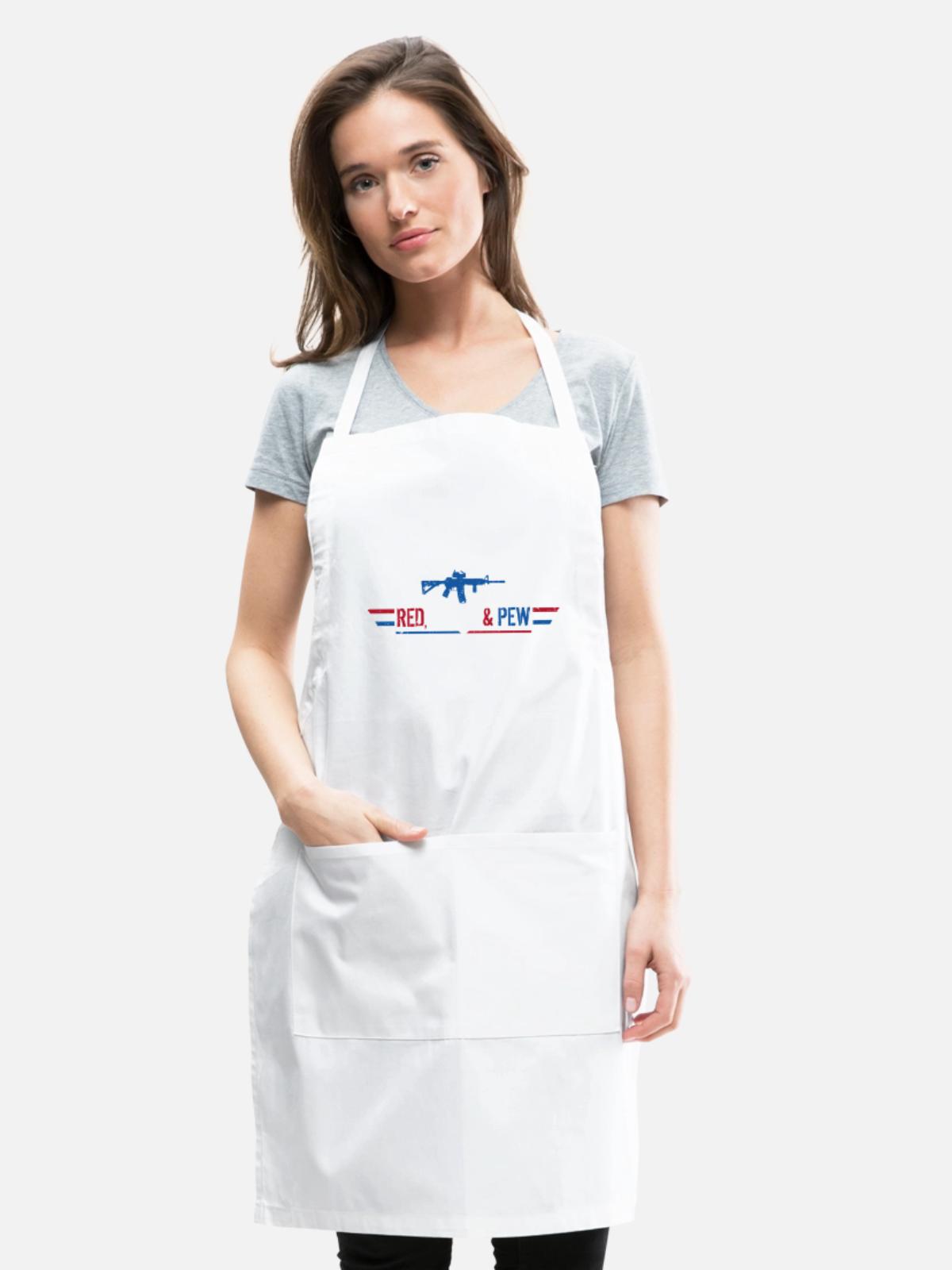 Red White And Pew - Adjustable Apron - white - Front - Julia (174cm)