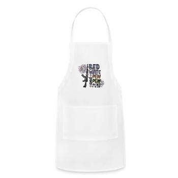 Red White And Pew Pew Pew - Adjustable Apron - white - Front - Julia (174cm)