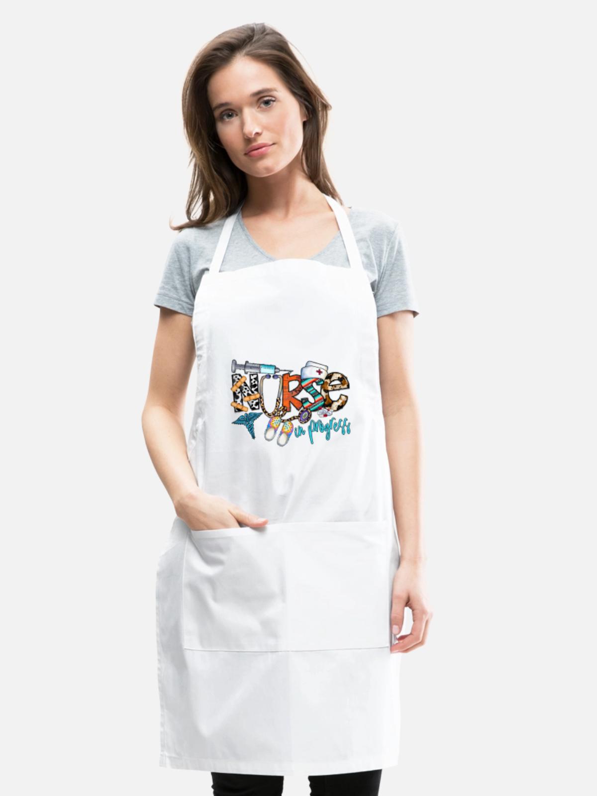 Nurse In Progress - Adjustable Apron - white - Front - Julia (174cm)