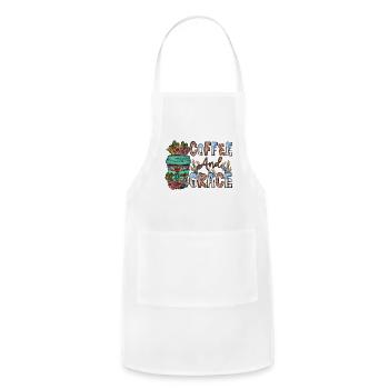 Coffee and Grace - Adjustable Apron - white - Front - Julia (174cm)