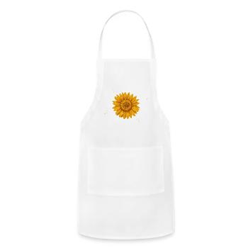 Glitter Sunflower Burst - Adjustable Apron - white - Front - Julia (174cm)