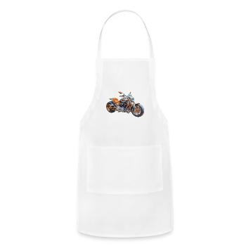 Chromed Ember Streetbike Illustration - Adjustable Apron - white - Front - Julia (174cm)