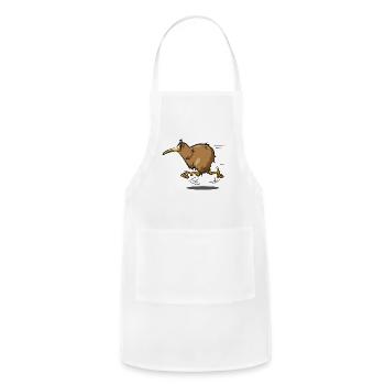 Kiwi Bird Snipe ostrich - Adjustable Apron - white - Front - Julia (174cm)