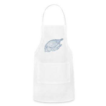Geometric Hand Silhouette with Fractals - Adjustable Apron - white - Front - Julia (174cm)