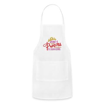 Princess Exhaustion Crown Embroidered Effect - Adjustable Apron - white - Front - Julia (174cm)