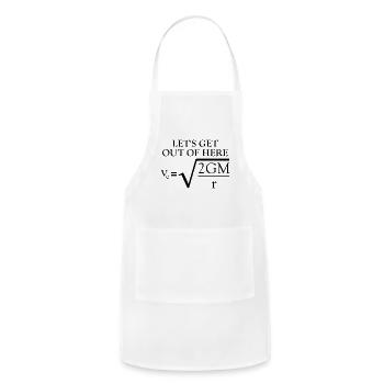 Physics Joke Escape Velocity Funny Science - Adjustable Apron - white - Front - Julia (174cm)