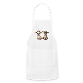Whimsical Alpaca Plush Design - Adjustable Apron - white - Front - Julia (174cm)