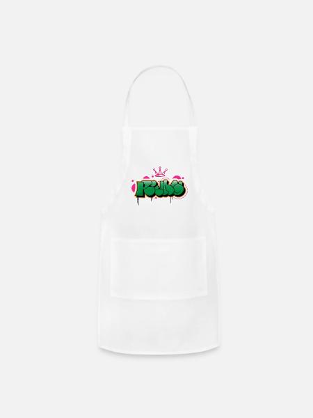 Green Bubble Graffiti King - Adjustable Apron - white