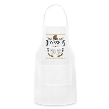 Odysseus World Tour Shirt Ancient Greek Mythology - Adjustable Apron - white - Front - Julia (174cm)