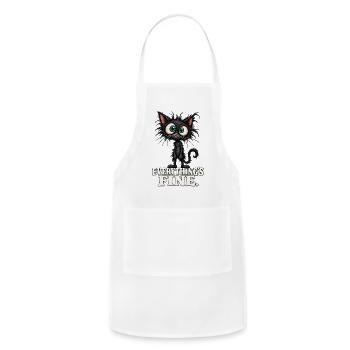 Everything’s Fine Cat - Adjustable Apron - white - Front - Julia (174cm)