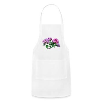 Lavender and Rose Hydrangeas - Adjustable Apron - white - Front - Julia (174cm)