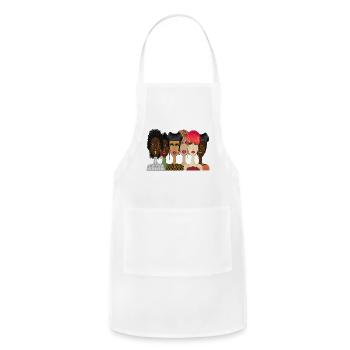 "United – Bold & Beautiful Women Art" - Adjustable Apron - white - Front - Julia (174cm)