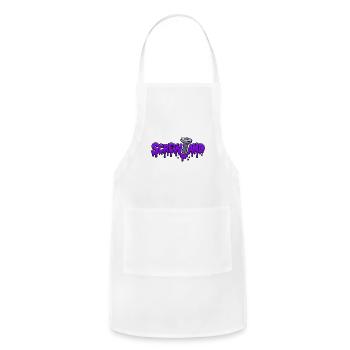 Screw and Drip Purple Logo - Adjustable Apron - white - Front - Julia (174cm)