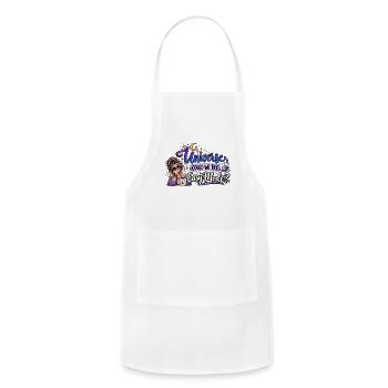 Universe Could We Try Easy Mode - Adjustable Apron - white - Front - Julia (174cm)