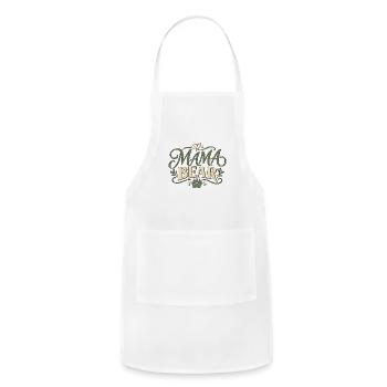 Mama Bear - Vintage Script Design - Adjustable Apron - white - Front - Julia (174cm)