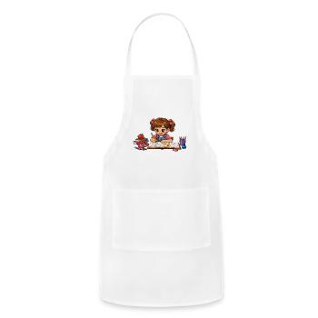 Little Scholar at Desk - Adjustable Apron - white - Front - Julia (174cm)