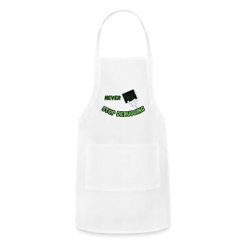 Never Stop Debugging - Funny Programmer - Adjustable Apron - white - Front - Julia (174cm)