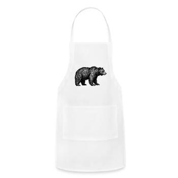 Midnight Bear Silhouette - Adjustable Apron - white - Front - Julia (174cm)