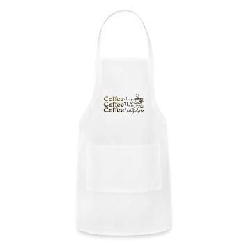 Triple Coffee Typography - Adjustable Apron - white - Front - Julia (174cm)