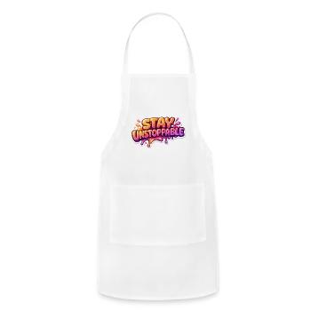 Stay Unstoppable – Motivational Quote - Adjustable Apron - white - Front - Julia (174cm)