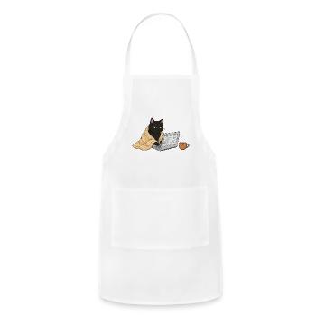 Midnight Cat Coder Cozy - Adjustable Apron - white - Front - Julia (174cm)