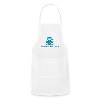 Handsome Like Daddy Cute Teddy Bear - Adjustable Apron - white - Front - Julia (174cm)