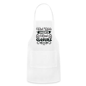Real Estate Agents Need Closure - Adjustable Apron - white - Front - Julia (174cm)
