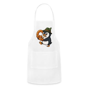 Funny penguin pretzel Bavaria costume cartoon - Adjustable Apron - white - Front - Julia (174cm)