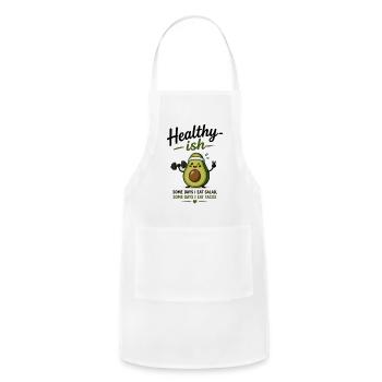 Healthy-ish Avocado Tee - Adjustable Apron - white - Front - Julia (174cm)