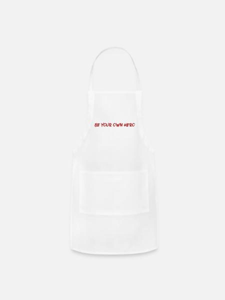 BE YOUR OWN HERO - Adjustable Apron - white